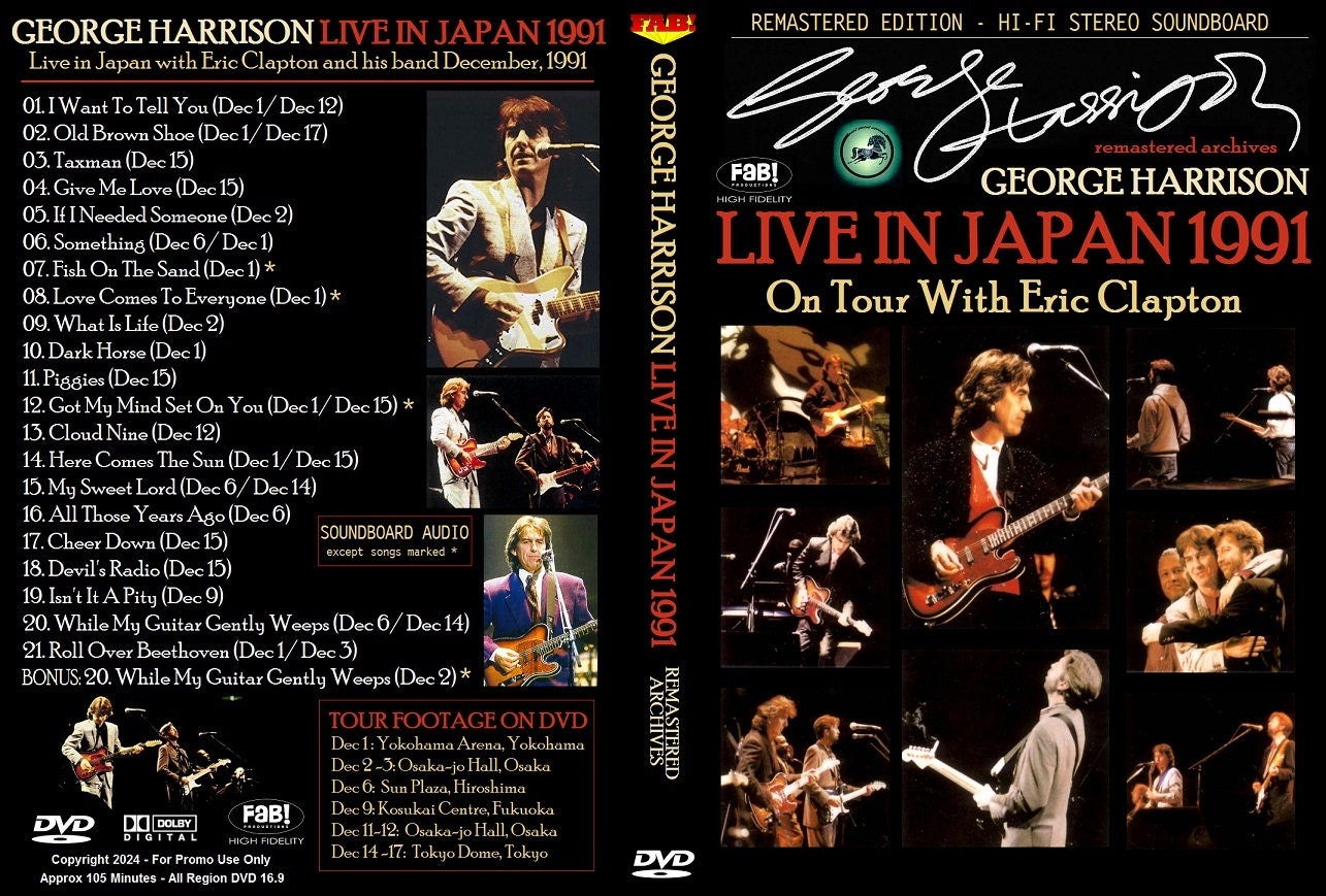 GEORGE HARRISON Live in Japan 1991 Dvd NEW Remaster - Etsy