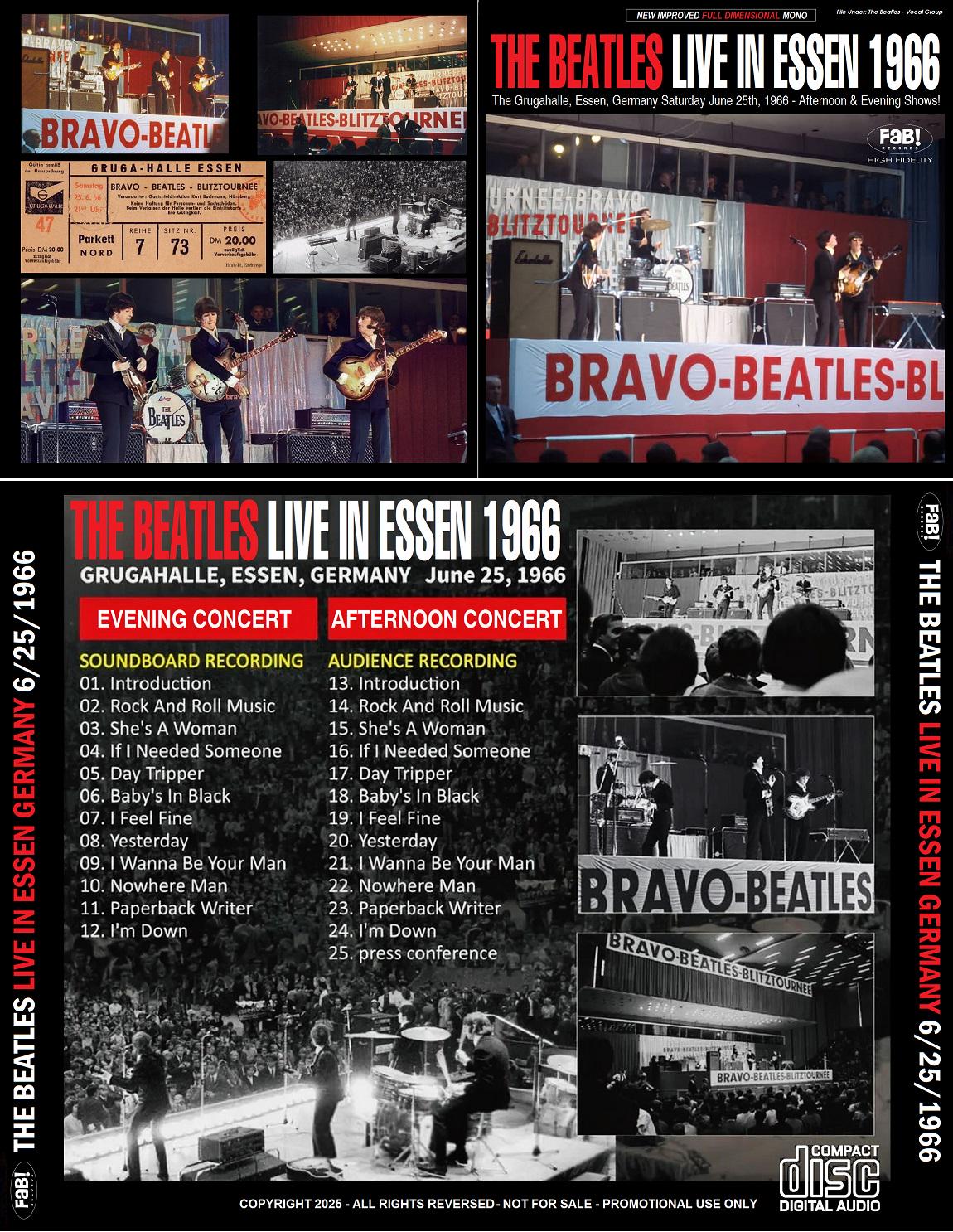 THE BEATLES: Live in Essen Germany 6/25/1966 Soundboard CD - Etsy