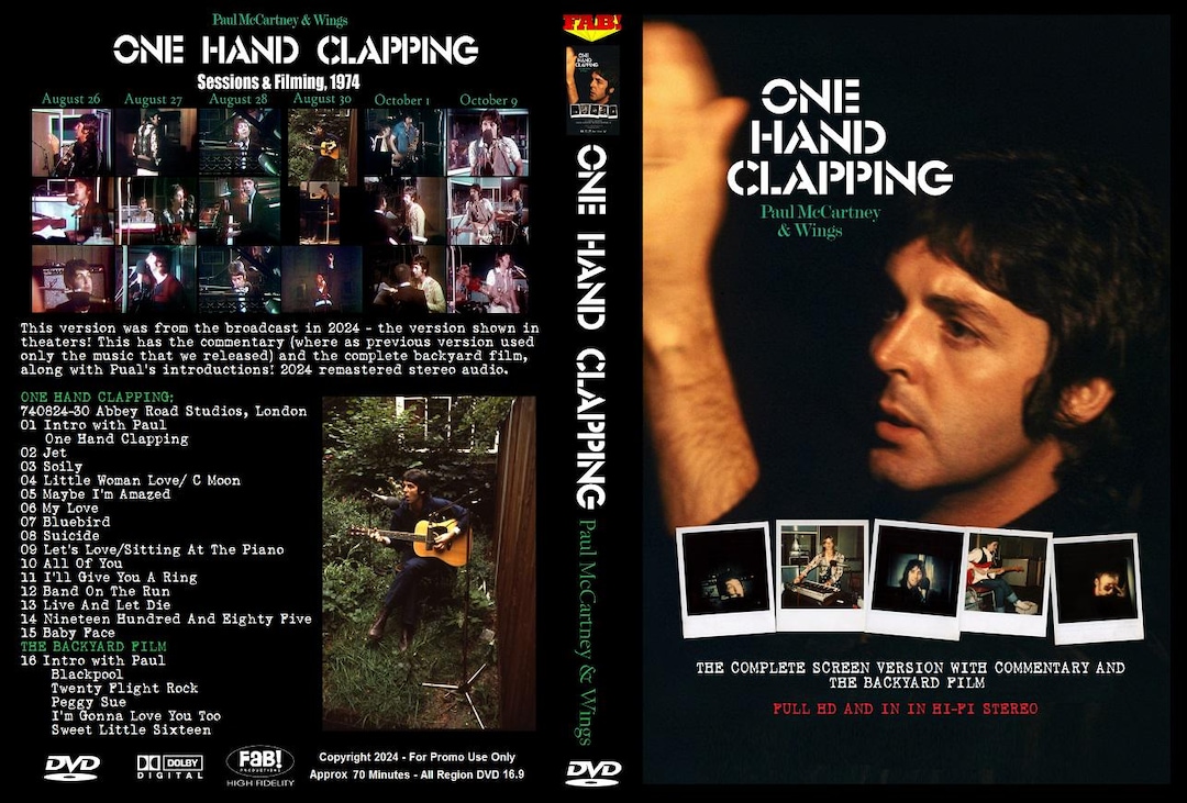 PAUL MCCARTNEY & WINGS: One Hand Clapping Broadcast Version 2024 Dvd - Etsy