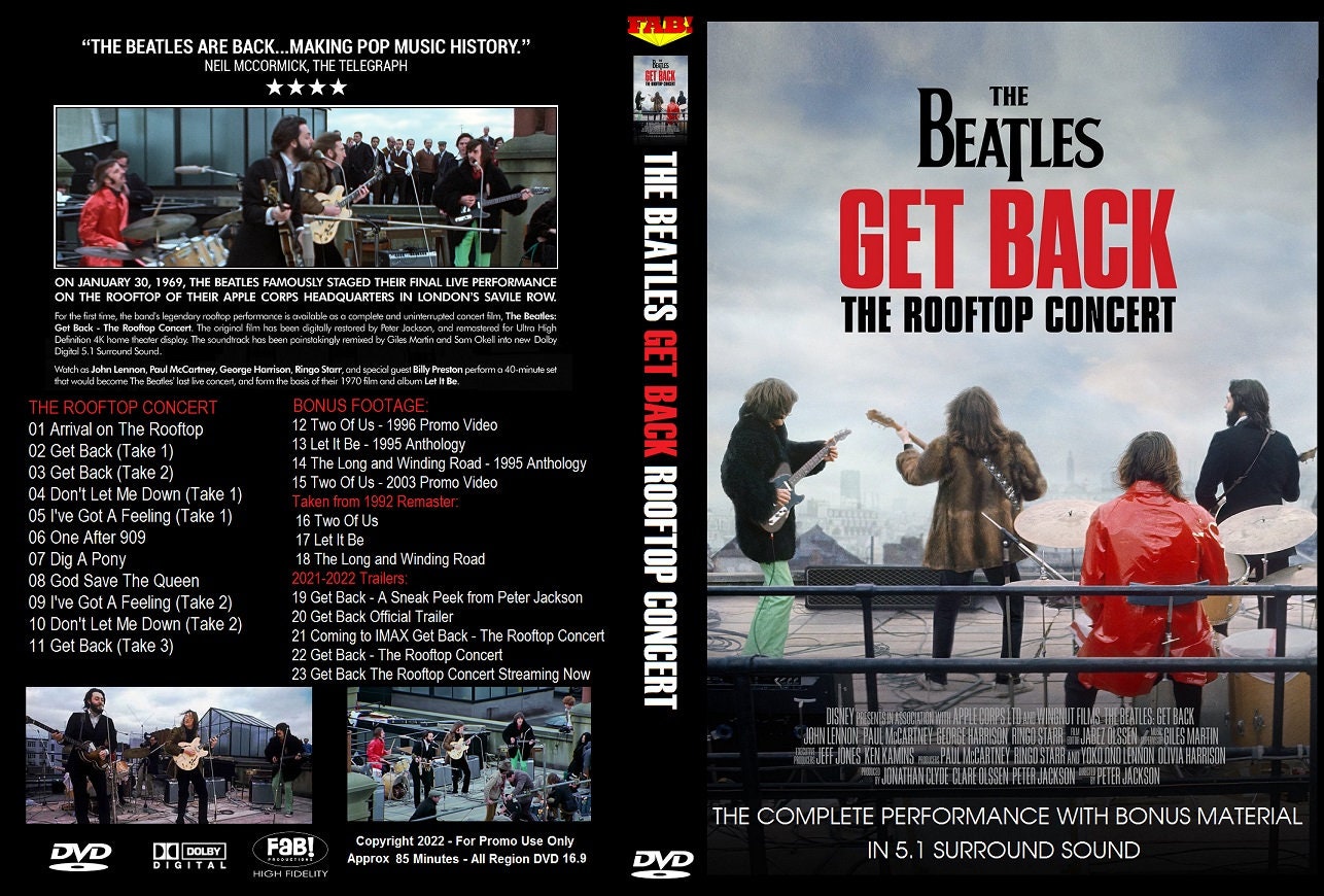 THE BEATLES: Get Back - The Rooftop Concert - Remastered Edition DVD THE BEATLES: Get Back - The Rooftop Concert - Remastered Edition DVD