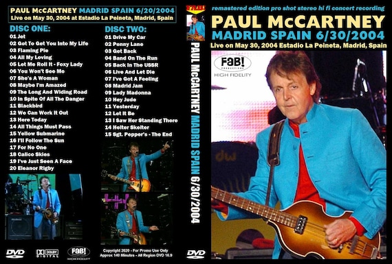 CANTA 100411 LIVE!　　DVD PAUL Mccartney: Live in Madrid Spain 5/30/2004 2 DVD - Etsy