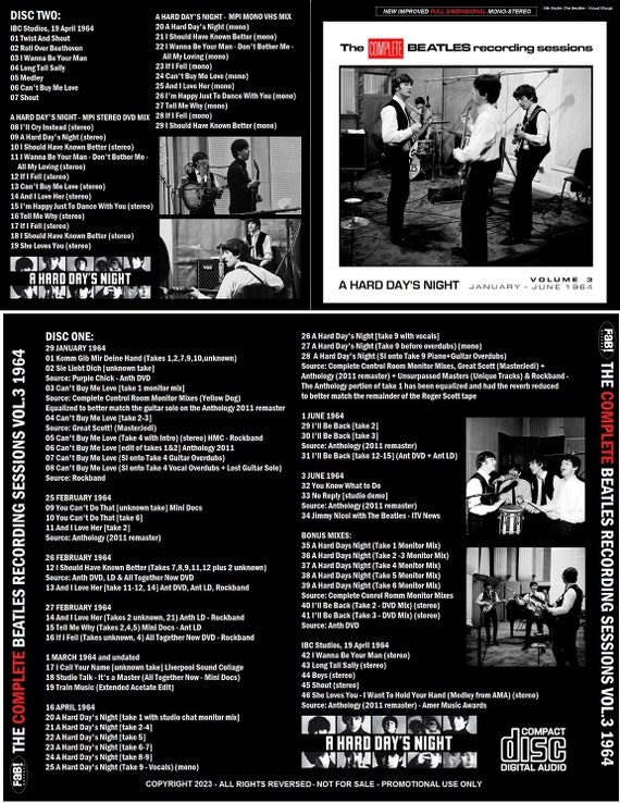 THE BEATLES: the Complete Recording Sessions Vol.3 1964 A Hard