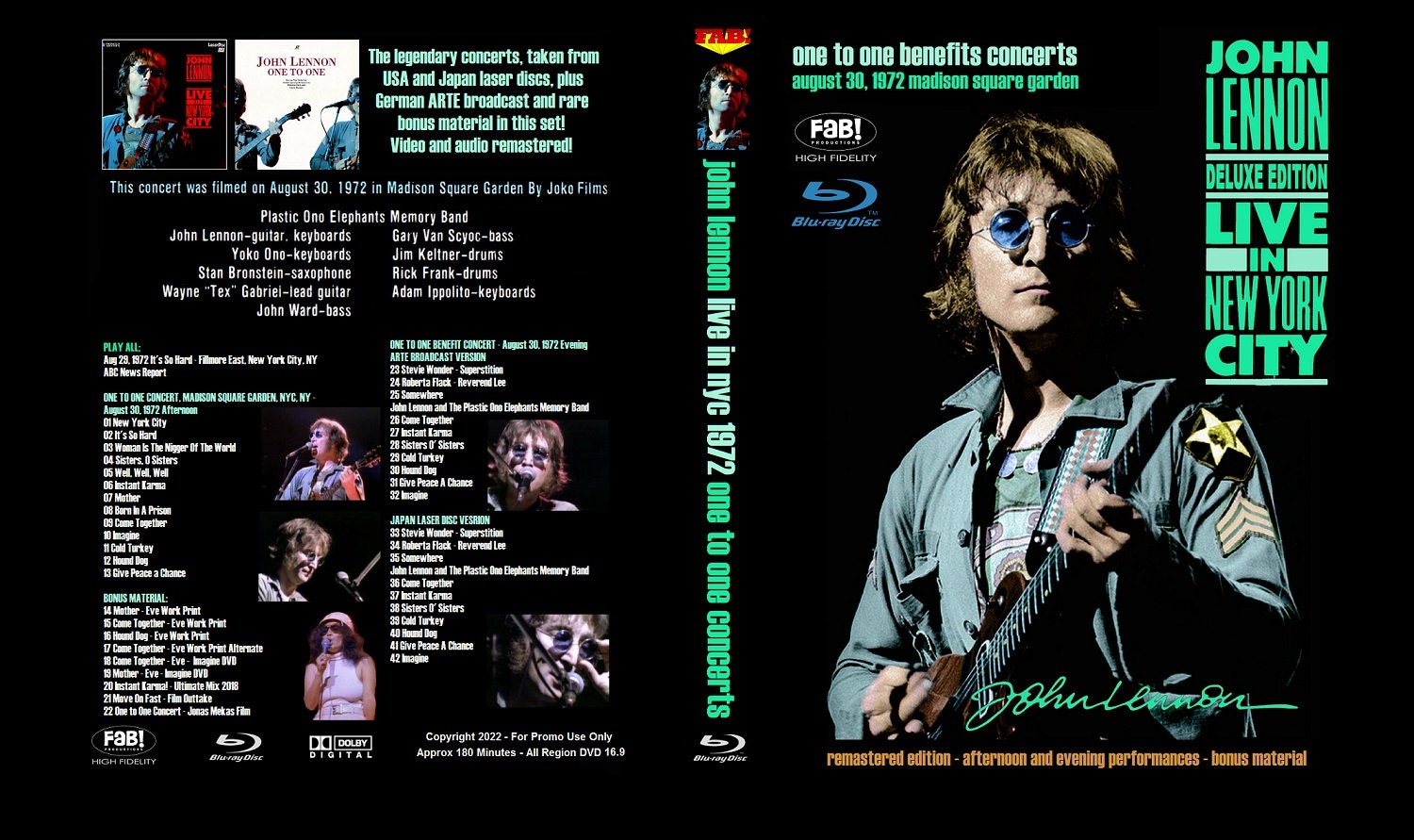 JOHN LENNON: Live in NYC One to One Concert 1972 Blu-ray - Etsy