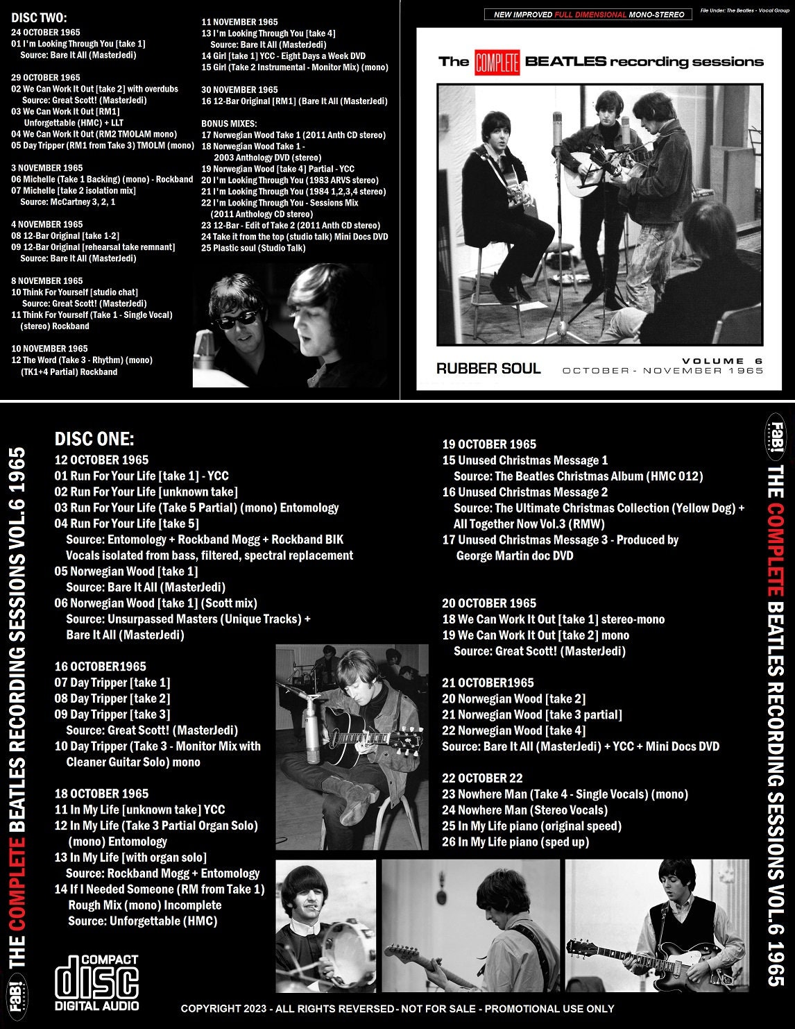 THE BEATLES: the Complete Recording Sessions Vol.6 1965 Rubber