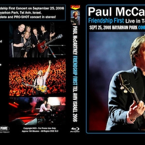PAUL McCARTNEY: FRIENDSHIP First Live In Tel Aviv Israel 9/25/2008 Blu-Ray Pro-Shot