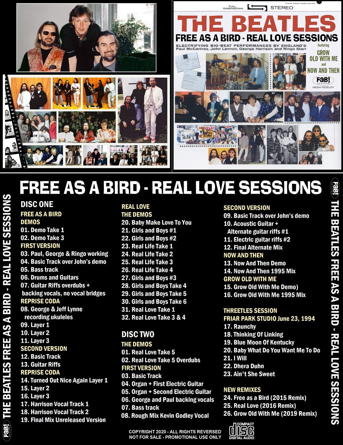 beatles free as a bird real love