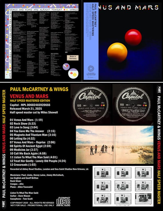 PAUL Mccartney & WINGS: Venus and Mars 2025 Half Speed PAUL Mccartney & WINGS: Venus and Mars 2025 Half Speed