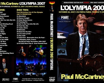 PAUL MCCARTNEY:  L'Olympia Paris France Special 2007 2 DVD