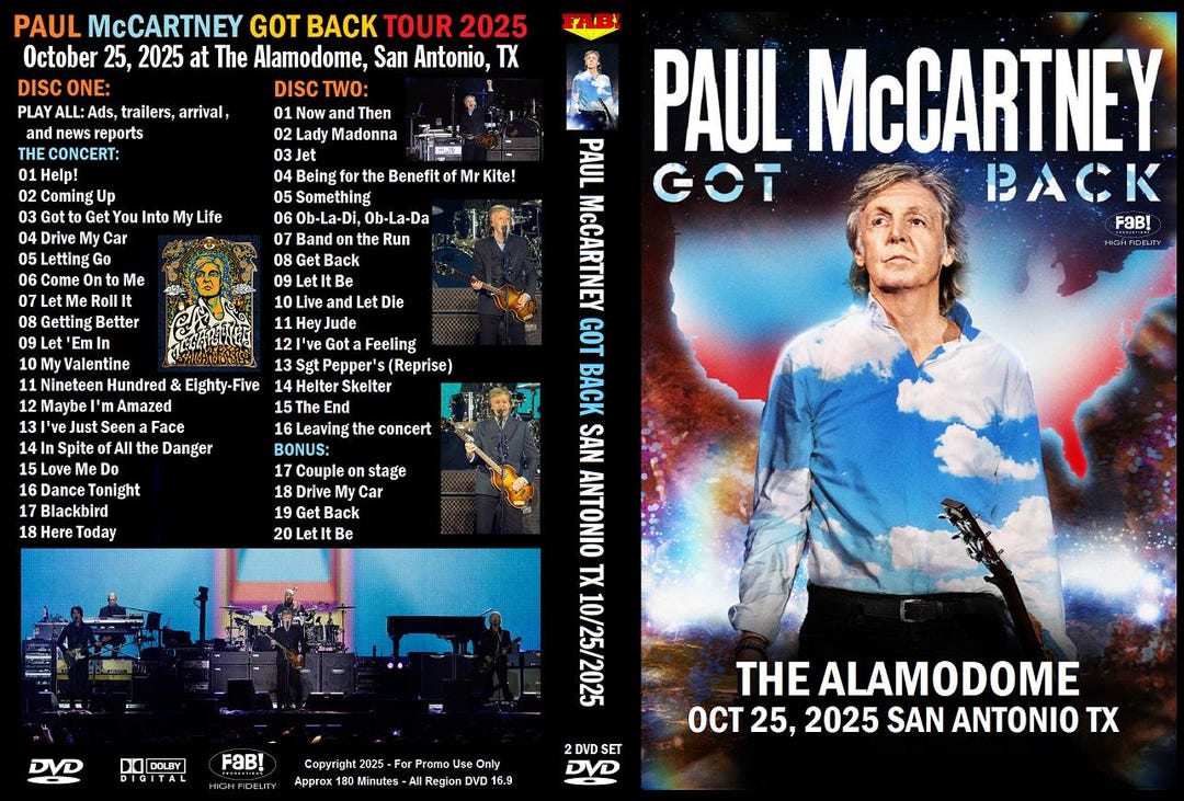 PAUL Mccartney Got Back San Antonio TX 10/25/2025 2 DVD - Etsy