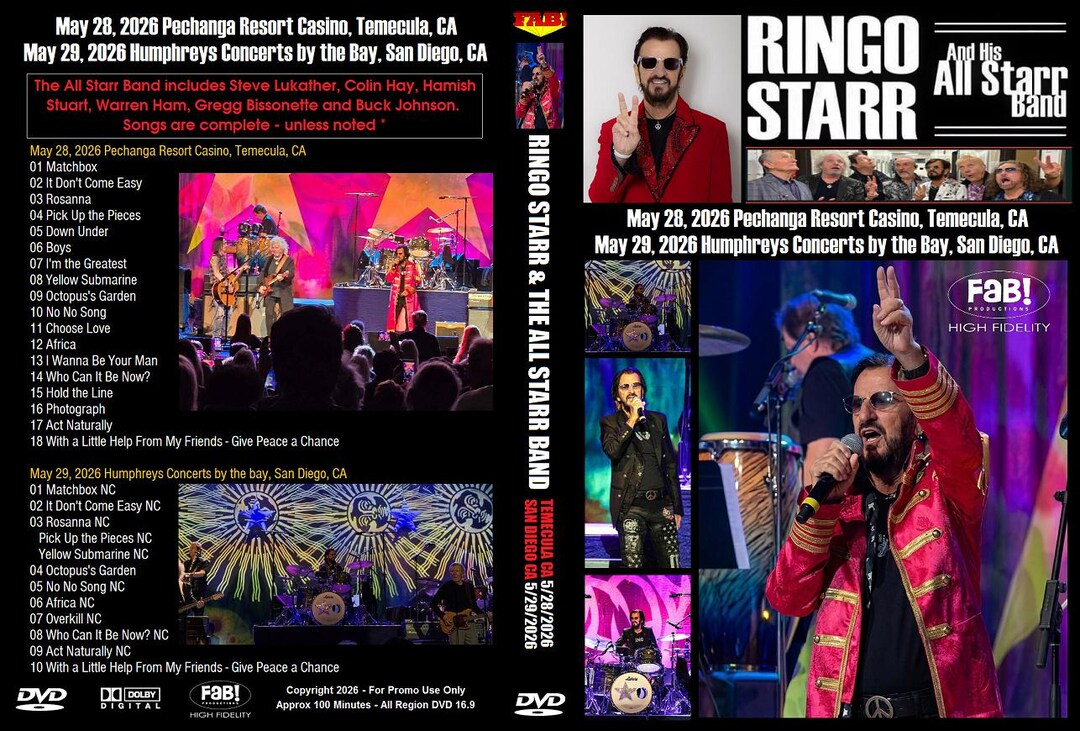 Diego Ringo Ringo Starr: All Starr Band Live in Temecula CA 5/28/2026 - San Diego ...