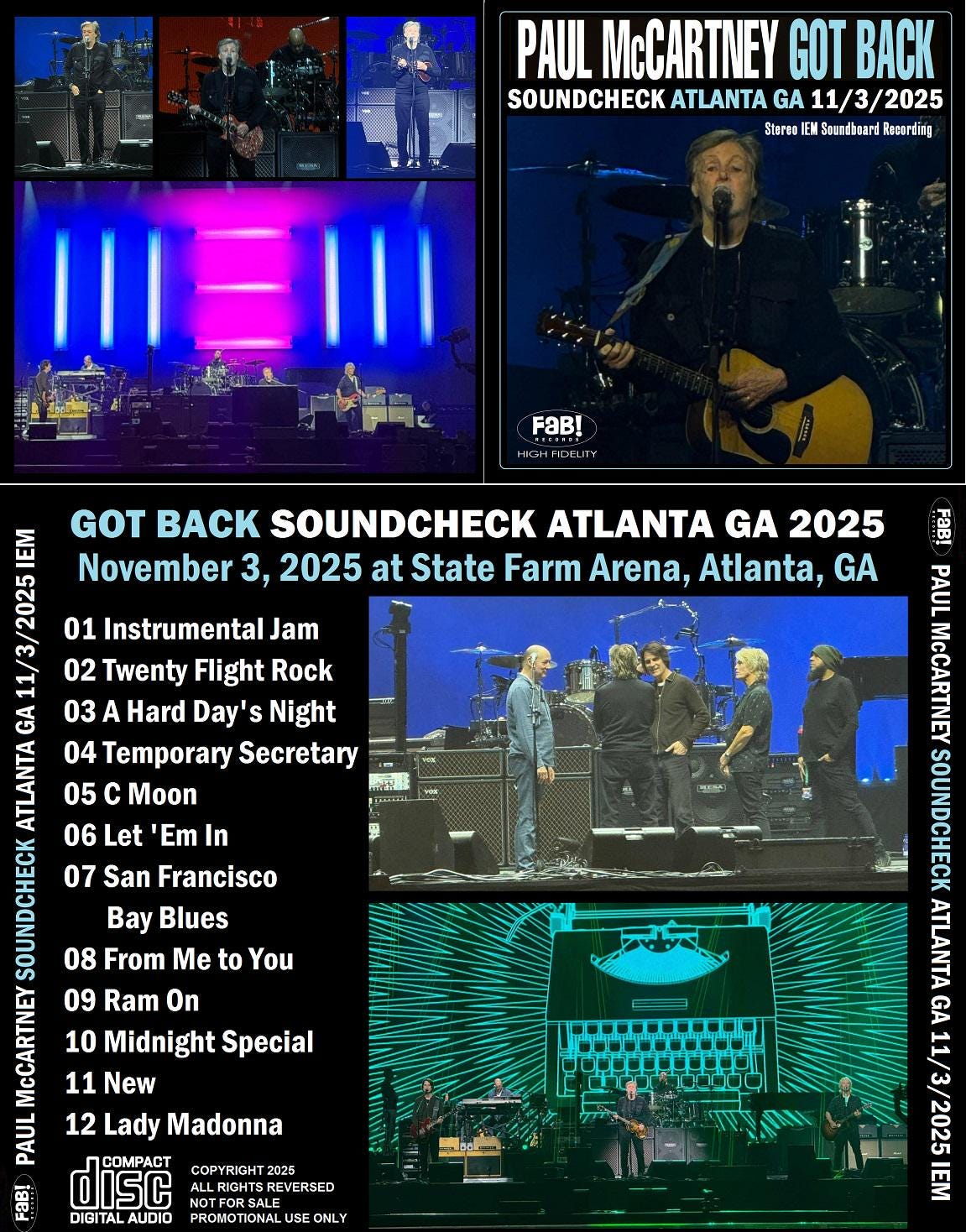 Paul Mccartney Got Back Atlanta GA Soundcheck 11/3/2025 IEM
