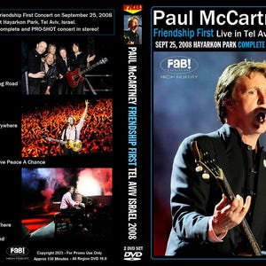 PAUL McCARTNEY : FRIENDSHIP Premier live à Tel Aviv, Israël 25/09/2008 2 DVD Pro-Shot