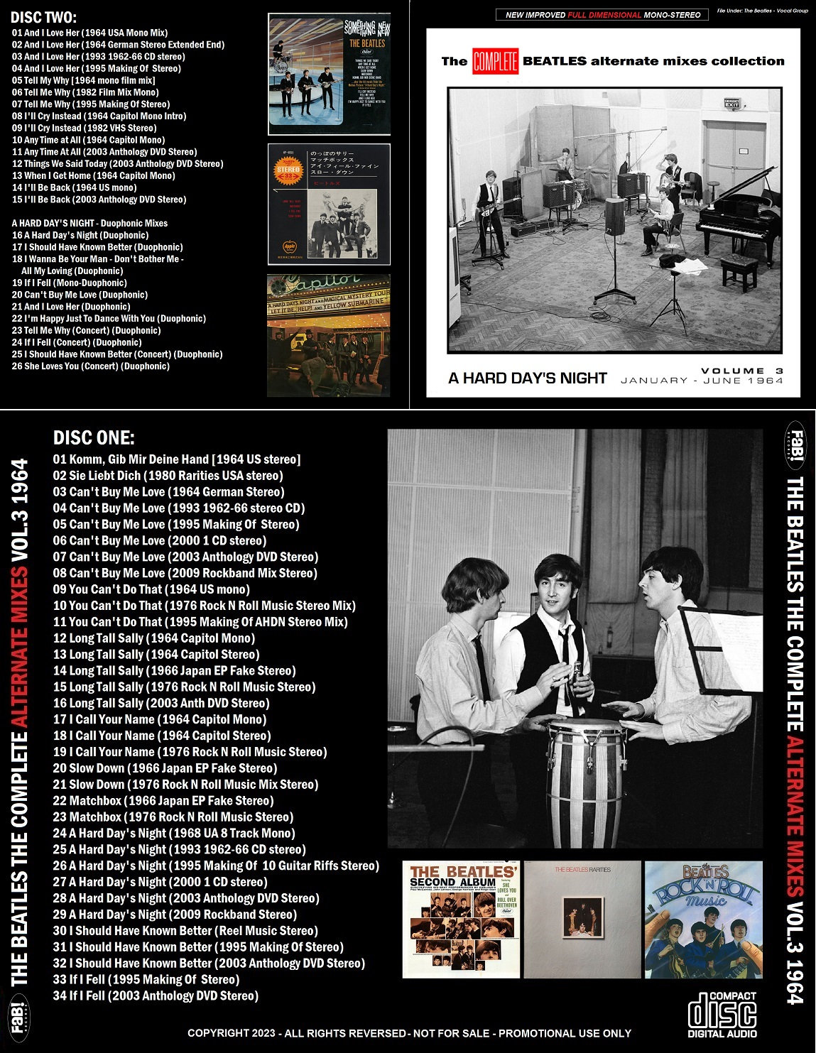 THE BEATLES: the Complete Alternate Mixes Vol.3 1964 A Hard Day's