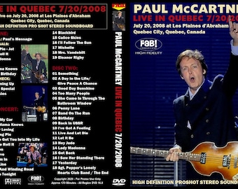 PAUL MCCARTNEY LIVE In Quebec City 7/20/2008 Blu-Ray