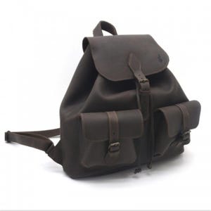 Leather backpack bag Retro brown