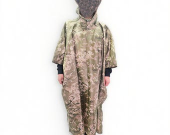 Impermeabile Poncho pesca kaki, pixel