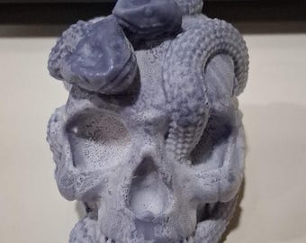 Skull Candle Snake Statue Candle