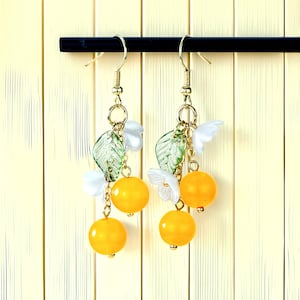 Orecchini a forma di limone, pendenti a forma di agrumi gialli, graziosi orecchini pendenti a forma di frutta, gioielli estivi, regalo per lei