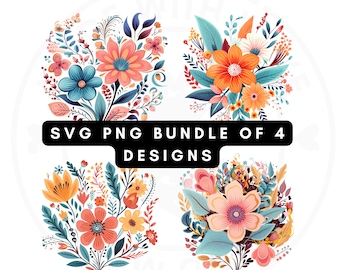 Boho SVG Png Bundle, Boho Floral Svg, Trendy Svg, Aesthetic Svg, Boho Sweatshirt Svg, Commercial Use SVG, Print on Demand, Floral PNG Svg