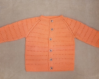 Adorable Ladybug-Theme Baby Cardigan in Vibrant Orange