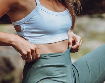 Cotton Yoga Bra Top: Handmade 3-Strap Crop Top