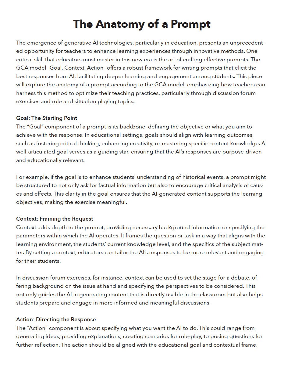 Teaching With Generative AI: Practical Approaches and Sample Lesson ...