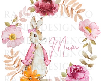 Mothers Day - PNG - Rabbit - Sublimation - Digital Design - Mum