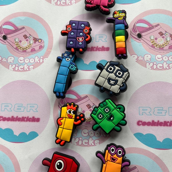 Number Blocks Croc Charms