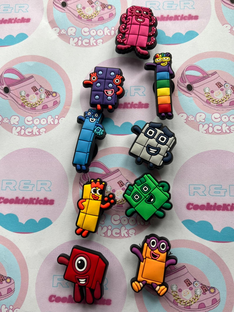 Number Blocks Croc Charms image 1