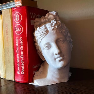 Just3dprintings Apollo Greek Bust Bookend | Classical Sculpture Decor