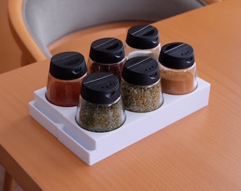 Miorkly 24 barattoli per spezie con inserto per spargimento, barattoli per spezie con coperchio in legno, set di spezie rettangolari, con coperchio in bambù, contenitore per spezie con etichette