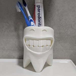 Just3dprintings Tooth-Shaped Toothbrush Holder | Toothbrush Holder | Toothbrush | Bathroom Accessory