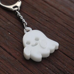 Just3dprintings Halloween Happy Ghost Keyring | Halloween | Keyring | Keychain | Ghost | Halloween