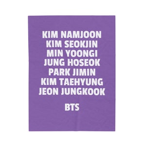 Bangtan BTS Blanket | BTS Fan Chant | BTS Merch - Bts Gift | Namjoon, Jin, Suga, Jhope, Jimin, V Taehyung, Jungkook Merch | Army Merch