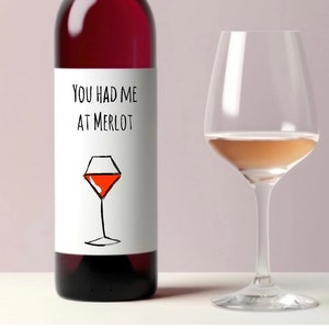 Etichetta stampabile per vino di San Valentino, migliora il tuo regalo di vino.