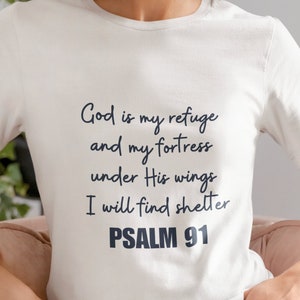 T-shirt Psalm 91: God is My Refuge, christelijk T-shirt
