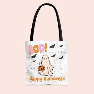 Halloween Trick or Treat Tote Bag, Candy Bag for Trick or Treating, Kids Halloween Treat Bag, Halloween Candy Tote, Trick or Treat Bag for
