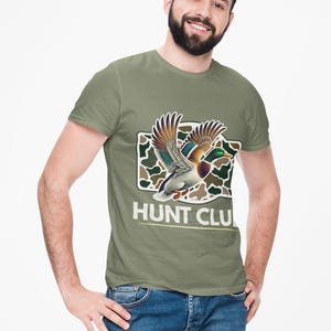 Hunt Club Tee, Camo Duck Shirt, Duck Hunting Shirt, Outdoor Lifestyle Tee, Men&#39;s Hunting Tee, Southern Style Shirt