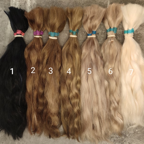 Mohair Puppenhaar 1 Unze (30 Gramm) Bundle Bio 100% natürliche seidige Puppenperücke Blythe Paola BJD OOAK Reborn Angora Ziege Locken Wollfaser