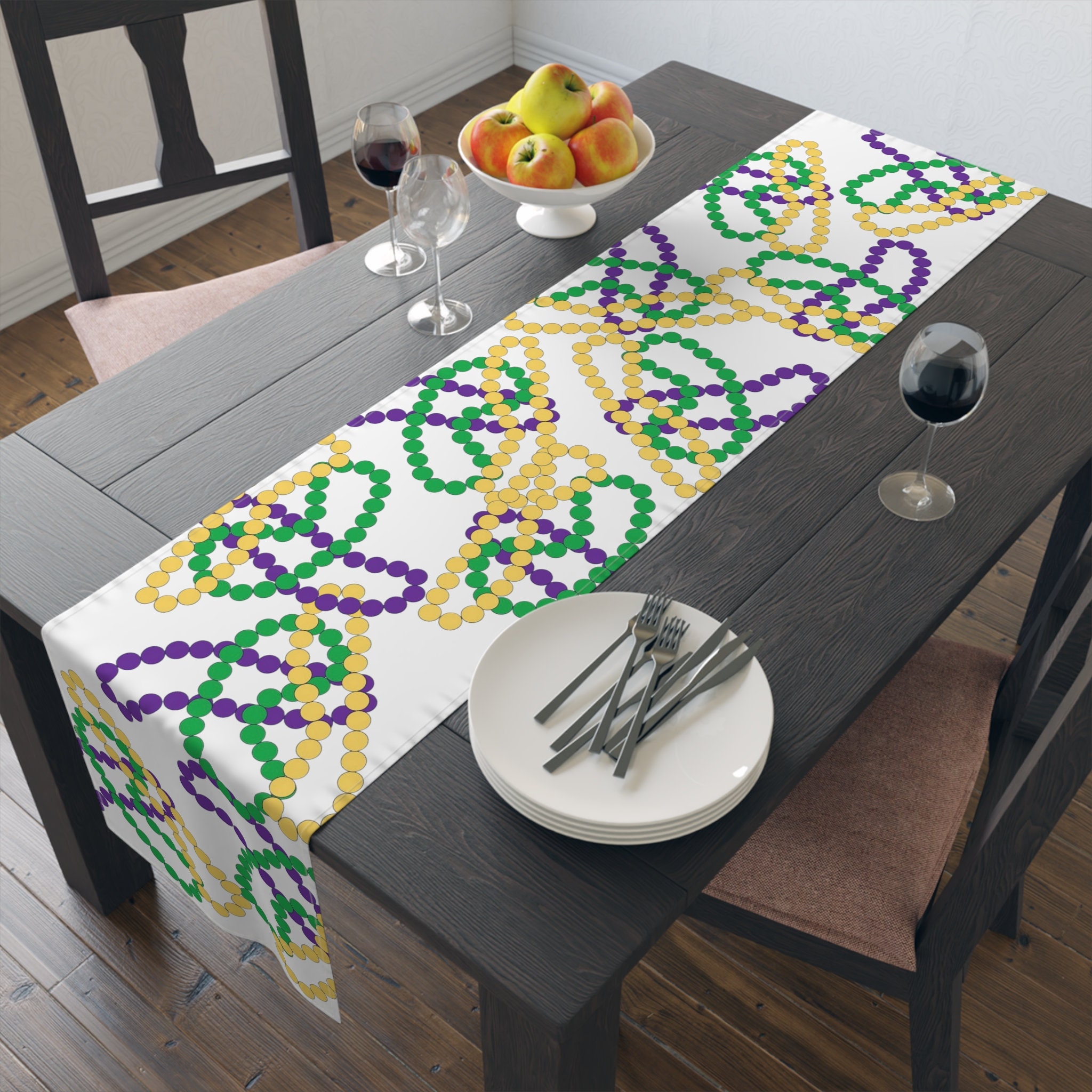 mardi gras table linens