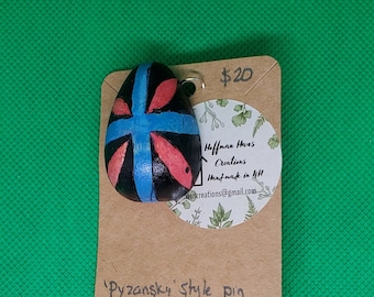 Pysanky styled brooch pin, Polish Easter egg pin, Ukrainian Easter Egg pin, Easter Pin, Easter Gift