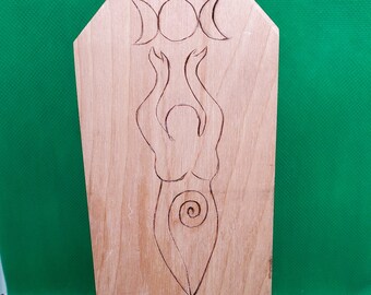 Handmade Goddess Mini Altar, Ethically Sourced Wood, Pagan Decor