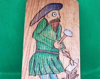 Weyland Smith Wood Wall Shrine, Handcrafted Blacksmith Decor