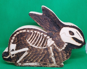 Skelebunny Skeleton Bunny, Wooden Decor
