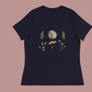 Flores - Camiseta relajada para mujer - Camiseta estética, plantas, flores, Coqueta, Garden Top, Tops de moda, arte, Lindo