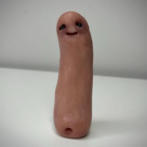 Long Bean — Criatura surrealista de arcilla polimérica / Escultura hecha a mano, linda y extraña / Muñeca de arte coleccionable