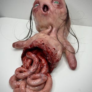 Intestinal Wretch – Disturbing Polymer Clay Horror Sculpture with Realistic Guts