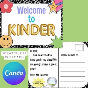 Editable Canva Postcard Template for Teachers | Back-to-School Mailer with Photo Reveal