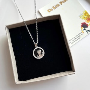 Stainless Steel Round  Necklace, Little Prince Necklace Vintage Jewelry, Gift idea, steel jewelry, Little Prince, Little Prince Jewelry