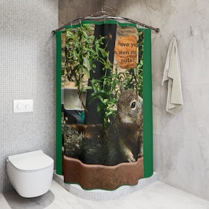 Bathroom Decor Squirrel Shower Curtain